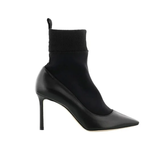 Jimmy Choo Brandon 85 Soft Leather Sock Ankle Spell Out Bootie - Picture 2 of 15